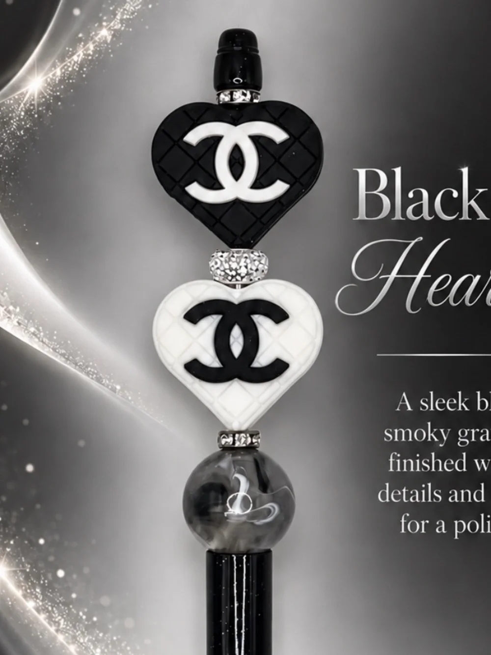 Black & White Heart Affair Pen